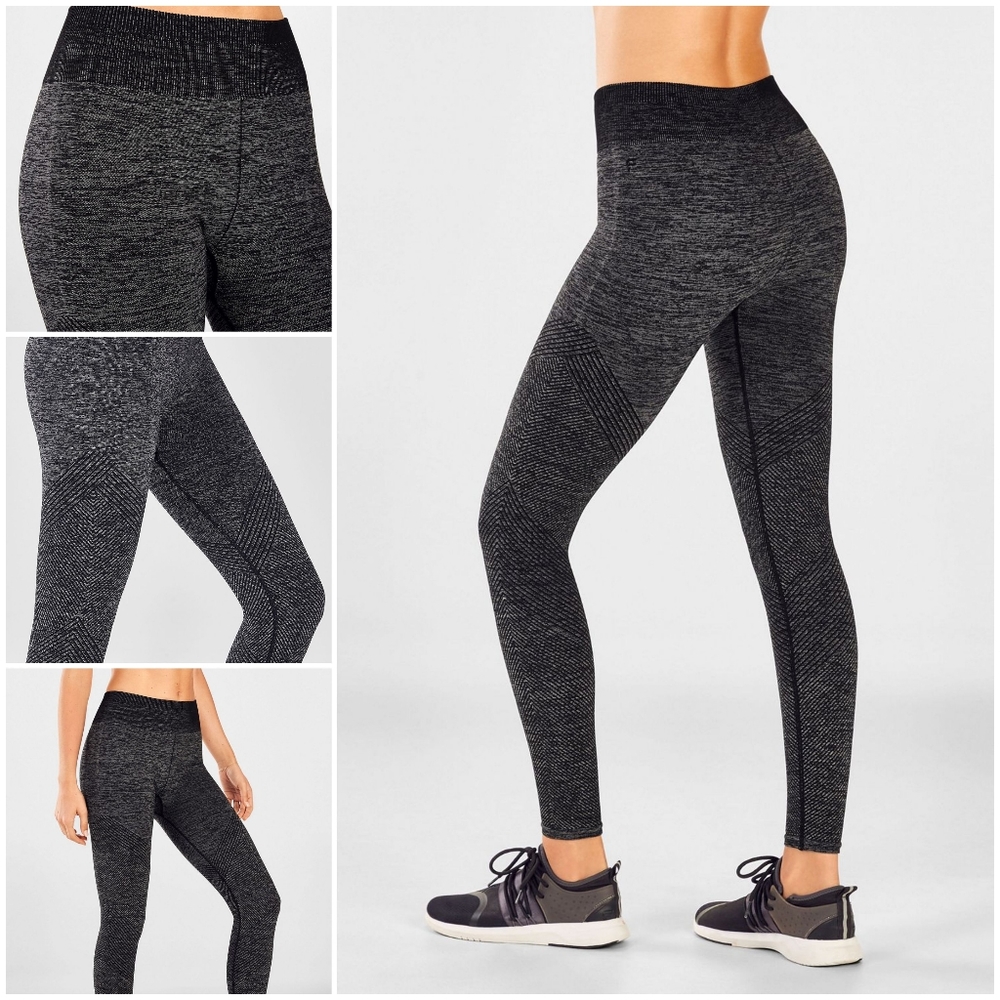 Fabletics Seamless Mid-Rise Jaquard Legging Large